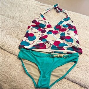 Faded Glory Multicolor Halter Swimsuit